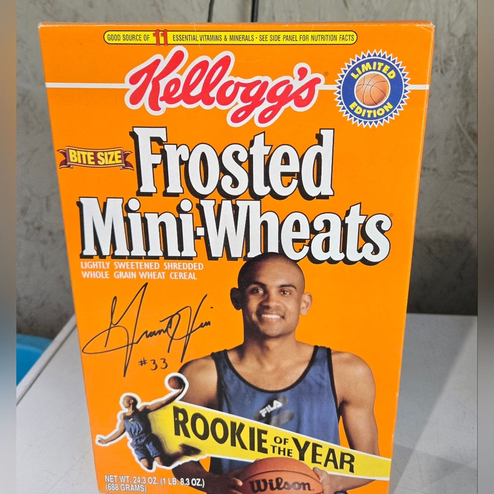 Grant Hill Rookie of the Year Limited Edition Kelloggs Frosted Mini Wheats box
